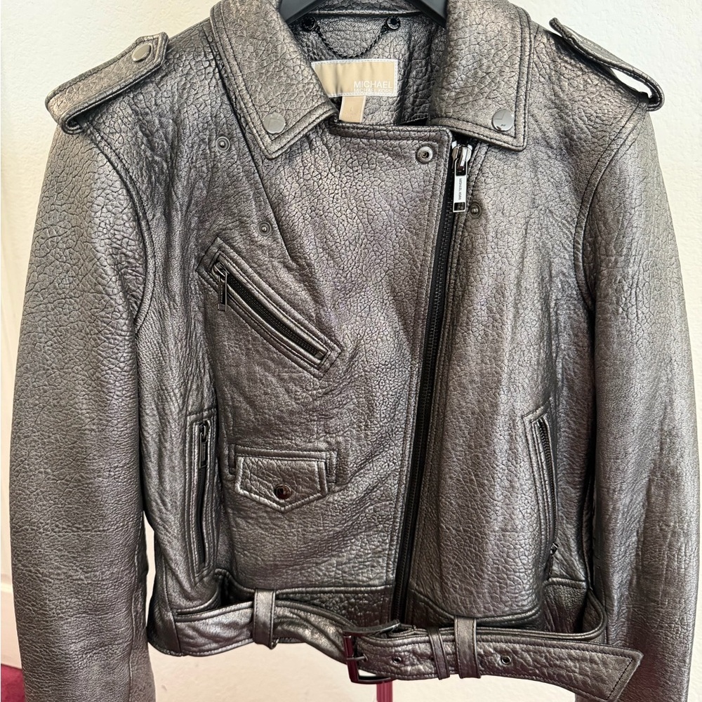 Michael Kors Metallic Leather Jacket